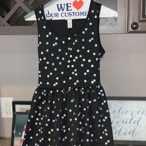 Girls formal black and polka dot